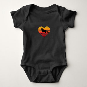 I Love Horses Retro Heart Baby Bodysuit