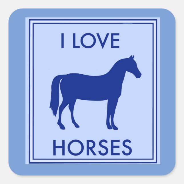 I Love Horses Sticker (Front)