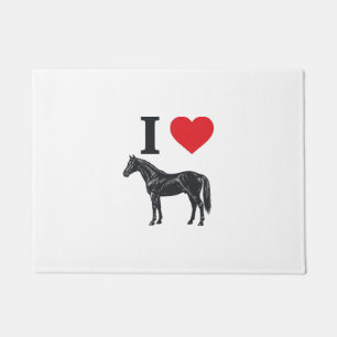 I Love Horses Vintage Engraving Shirt Design_1 Doormat