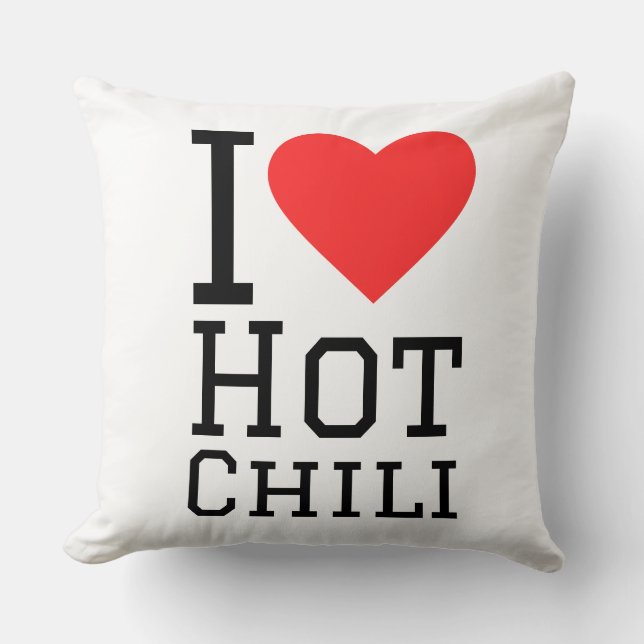 I love hot chili throw pillow (Front)