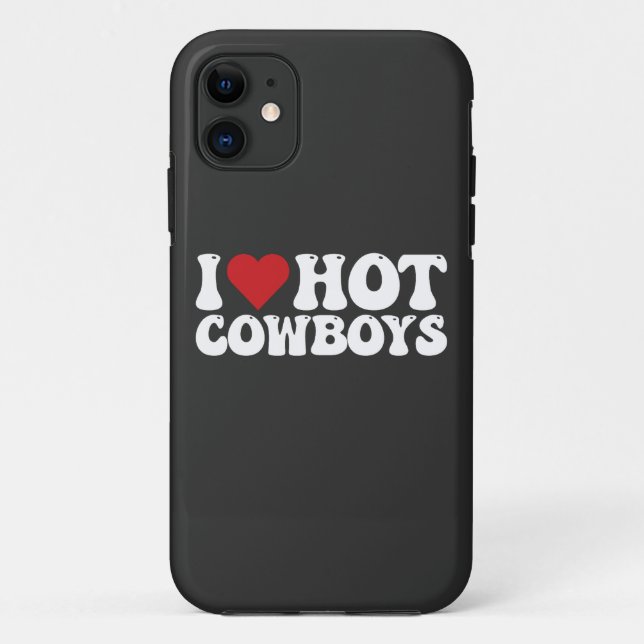 I Love Hot Cowboys Case-Mate iPhone Case (Back)