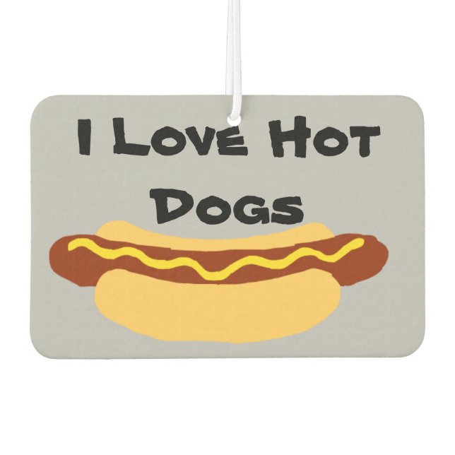 I Love Hot Dogs Air Freshener (Front)