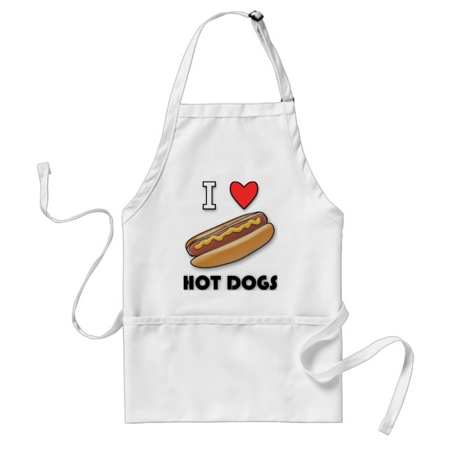 I Love Hot Dogs Standard Apron (Front)
