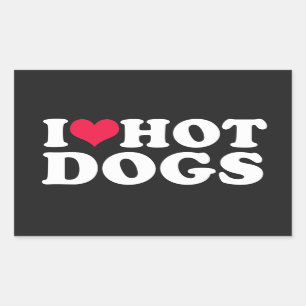 I Love Hot Dogs Sticker