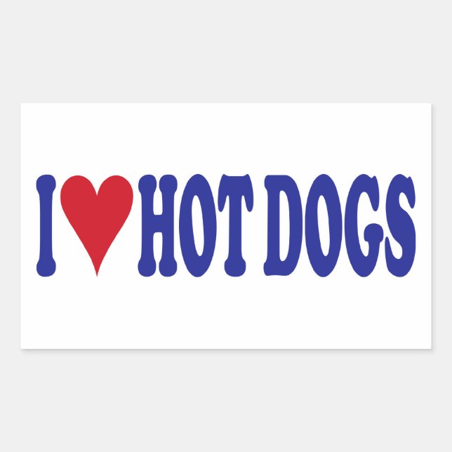 I Love Hot Dogs Sticker (Front)