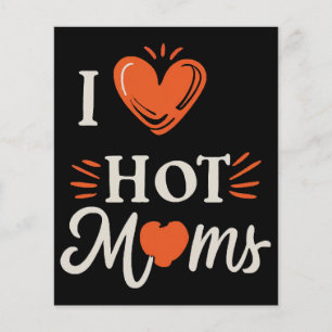 I Love Hot Moms I Heart Hot Moms Distressed Retro 