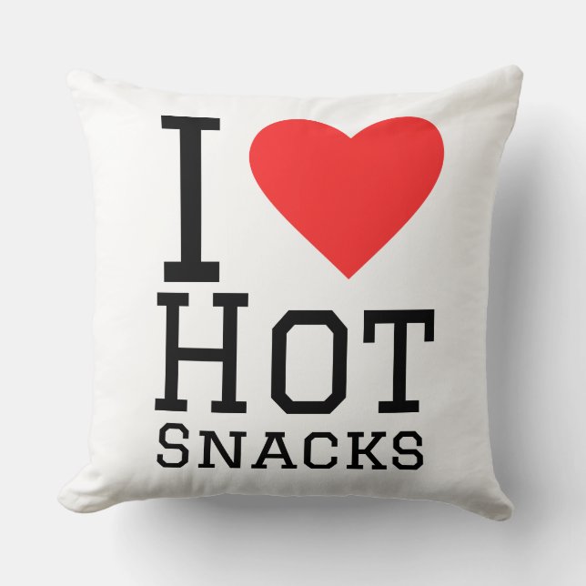I love hot snacks throw pillow (Front)