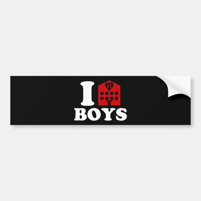 I Love Hotel Boys Bumper Sticker (Front)