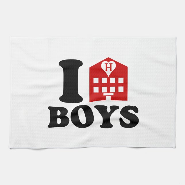 I Love Hotel Boys Kitchen Towel (Horizontal)