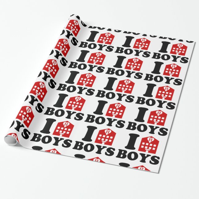 I Love Hotel Boys Wrapping Paper (Unrolled)