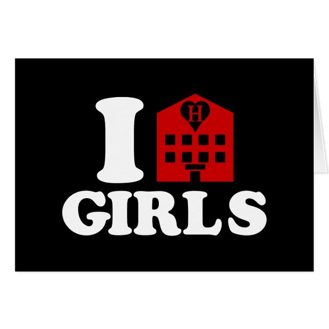 I Love Hotel Girls Card (Front Horizontal)