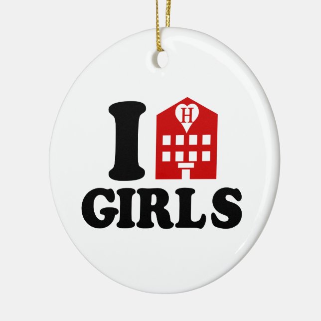 I Love Hotel Girls Ceramic Ornament (Left)