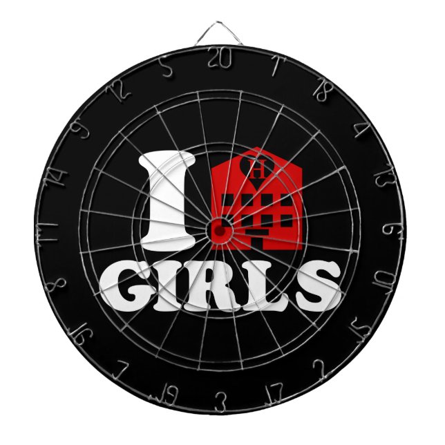 I Love Hotel Girls Dartboard (Front)