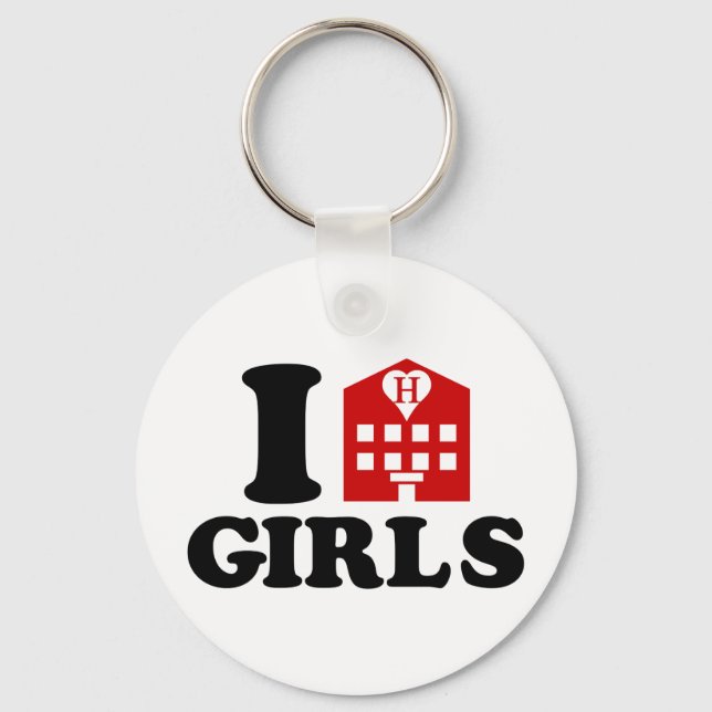 I Love Hotel Girls Keychain (Front)