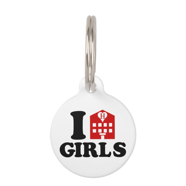 I Love Hotel Girls Pet Tag (Front)