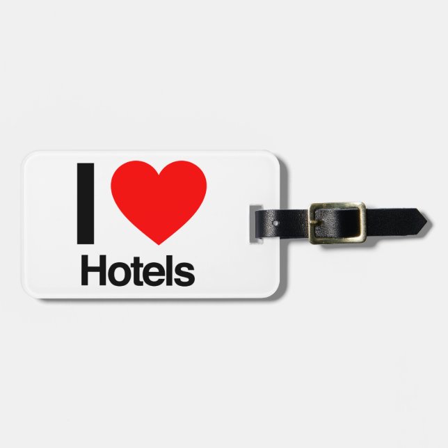 i love hotels luggage tag (Front Horizontal)