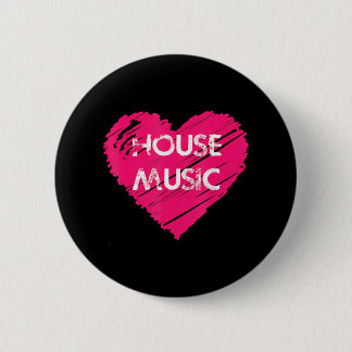 I Love House Music 2 Inch Round Button