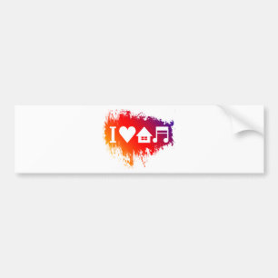 I love house music bumper sticker