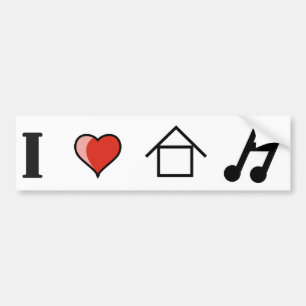 I Love House Music Club Clubbing Bumper Sticker