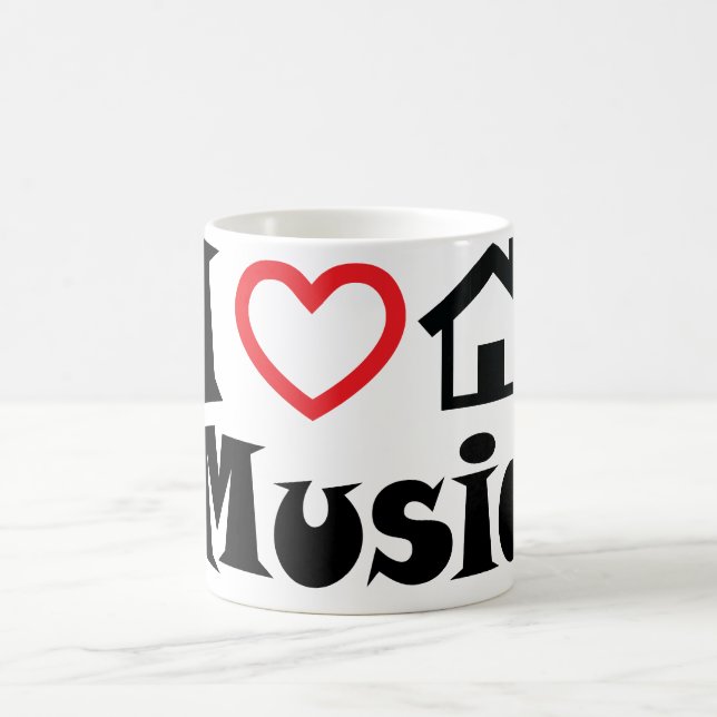 I Love House Music Coffee Mug (Center)