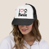 I Love House Music Hat Red Heart (In Situ)