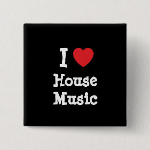 I love House Music heart custom personalized 2 Inch Square Button