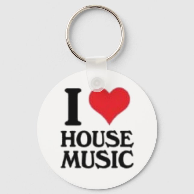 I Love House Music Keychain (Front)