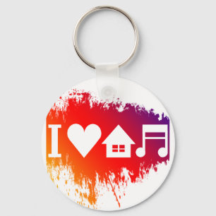 I love house music keychain
