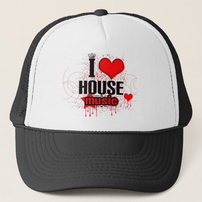 I love House Music Trucker Hat (Front)