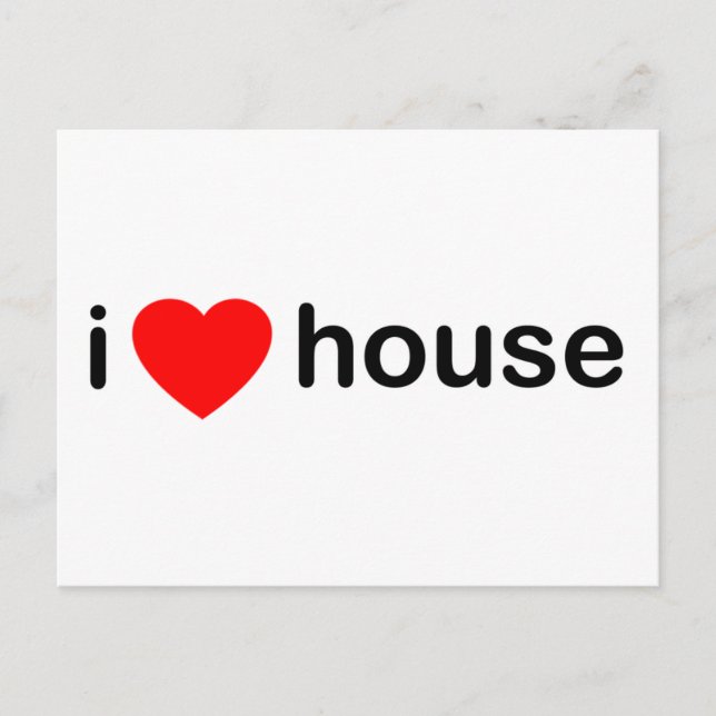 I Love House Postcard (Front)