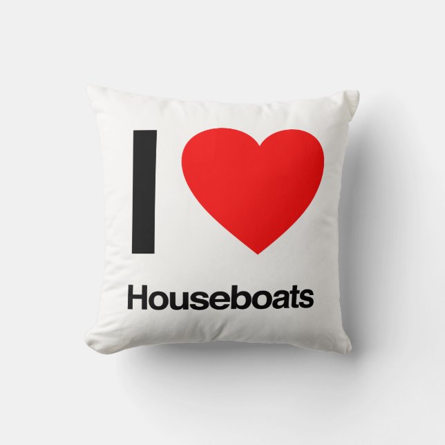i love houseboats throw pillow (Front)