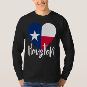 I Love Houston Texas Tx Flag Lonestar Heart T-Shirt