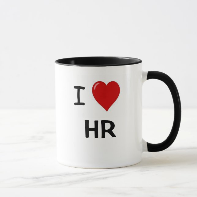 I Love HR  - I Heart HR Humour Mug (Right)