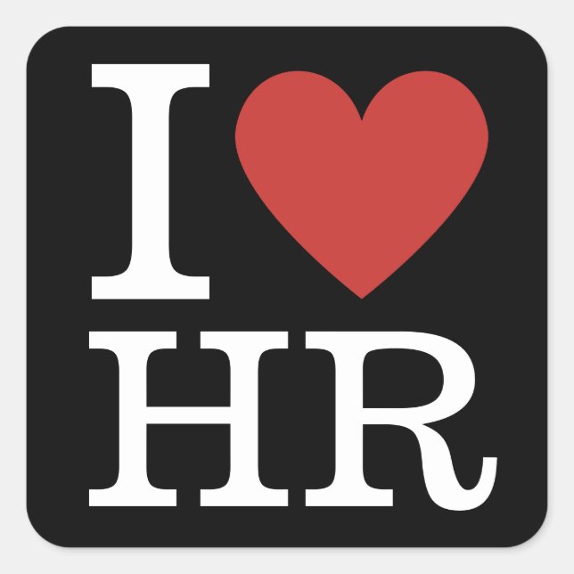 I ❤️ Love HR Square Sticker - HR Dept. Staff (Front)