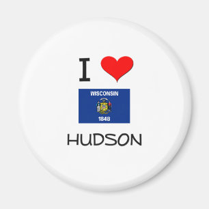 I Love Hudson Wisconsin Magnet