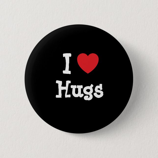 I love Hugs heart custom personalized 2 Inch Round Button (Front)