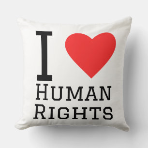 I love human rights throw pillow