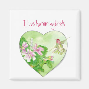 I love Hummingbirds, Bird Collection Magnet