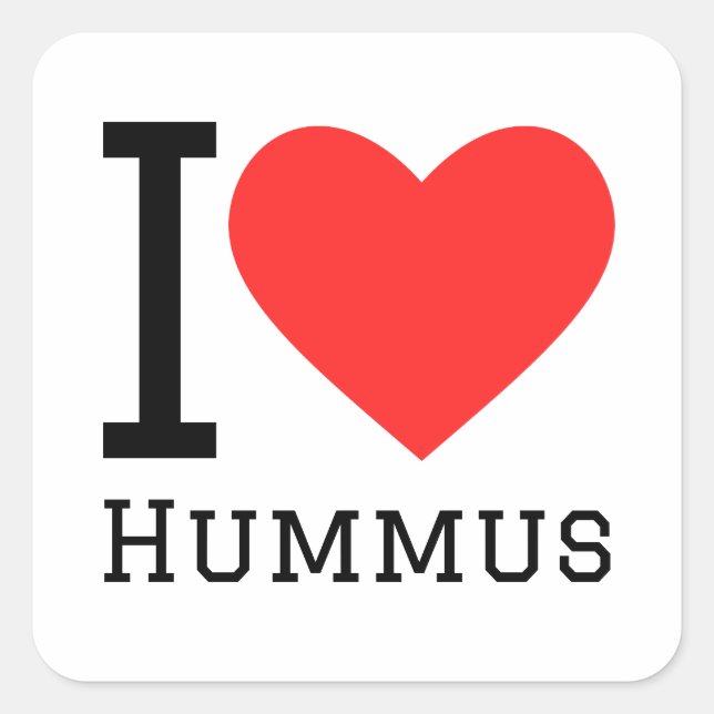 I love hummus square sticker (Front)