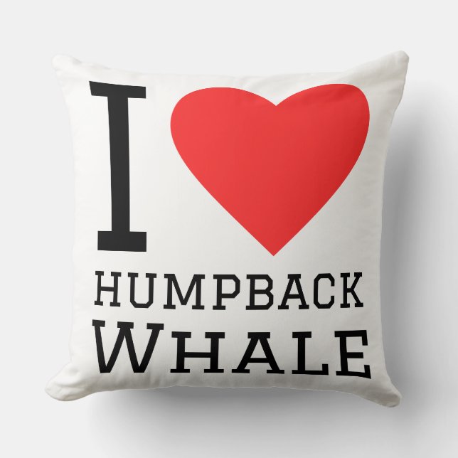 I love humpback whale throw pillow (Front)