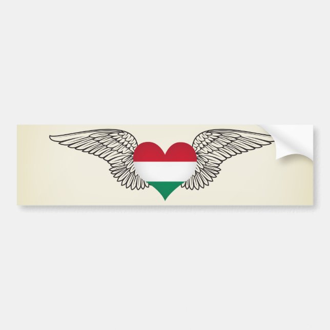 I Love Hungary -wings Bumper Sticker (Front)