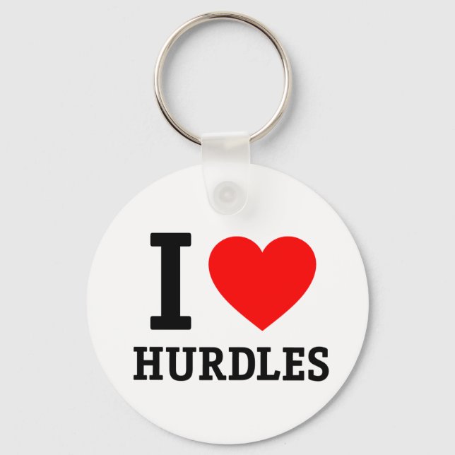 I Love Hurdles Keychain (Front)