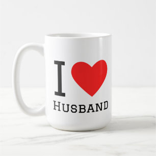 I love husband square sticker coffee mug