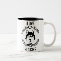 I Love Husky tendance Mug moderne pour amoureux de