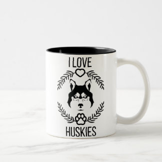 I Love Husky Trendy Modern Mug for dog lover