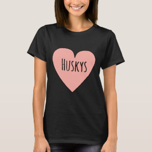 I Love Huskys Cute Husky Dog Mom Heart Shape Valen T-Shirt