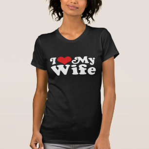 I Love (I Heart) My Wife Curly Valentine's Day T-Shirt