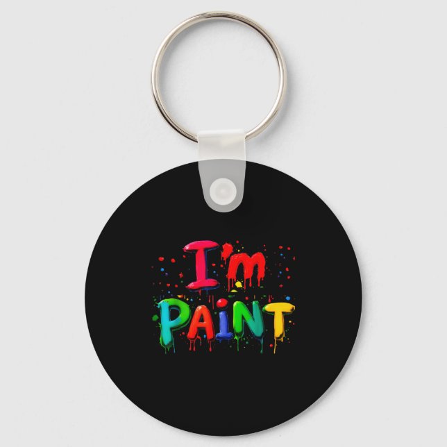 I Love I Like To Finger Paint Couple I'm Paint Val Keychain (Front)