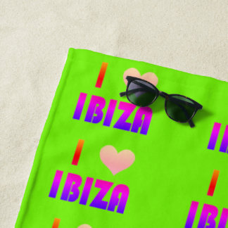 I love Ibiza multi-colour Beach Towel