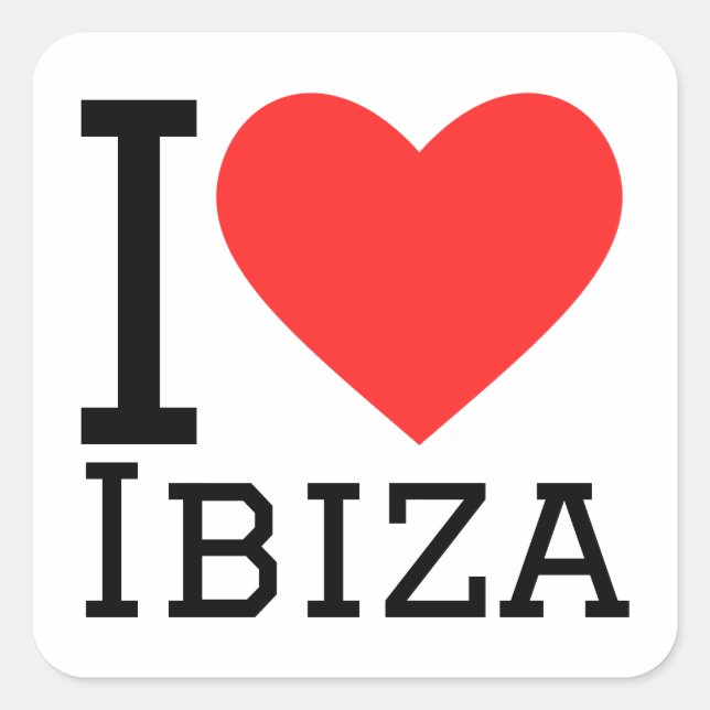 I love ibiza square sticker (Front)